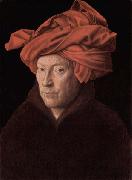 Jan Van Eyck Portrait of a Man in a Turban possibly a self-portrait oil